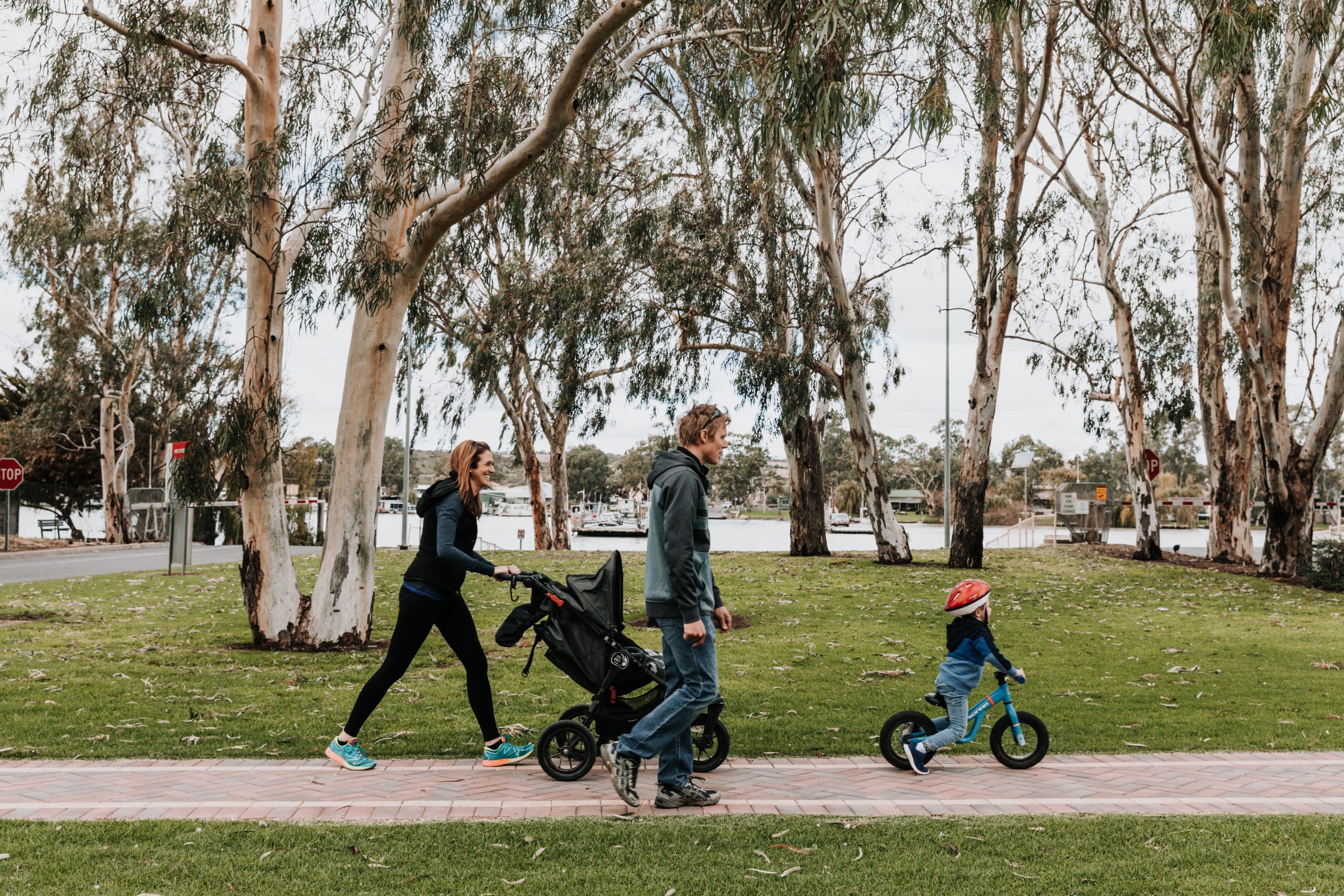 family-walking-trail